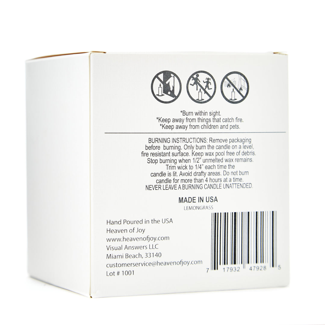 Lemongrass Candle 100% Natural | Aroma Naturals Candles - Sassera