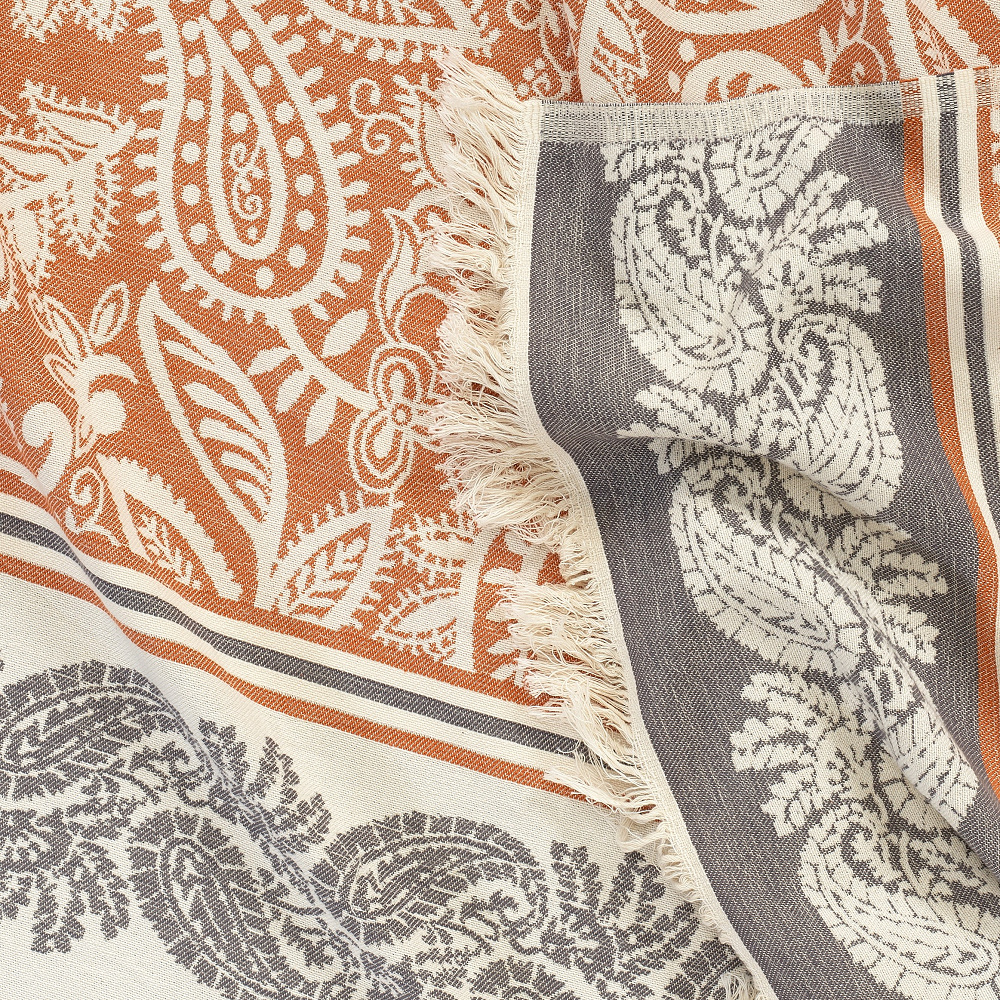 Dolce Double-Layered Paisley Cotton Throw - Sassera