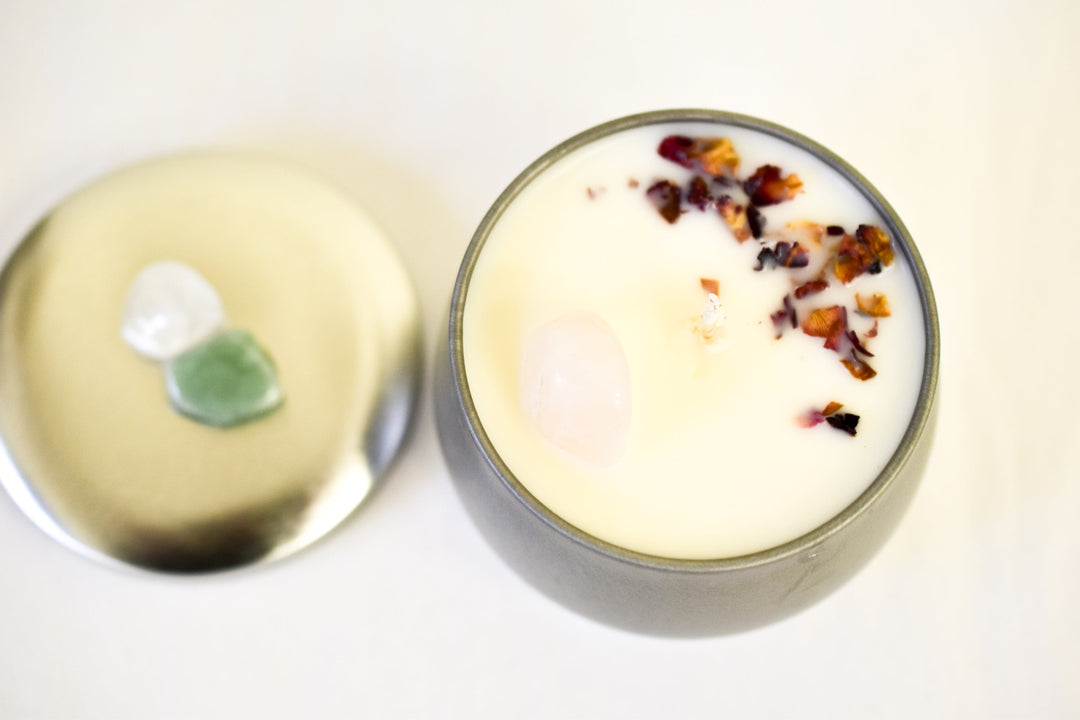 Handmade Crystal Intention Candles - Sassera