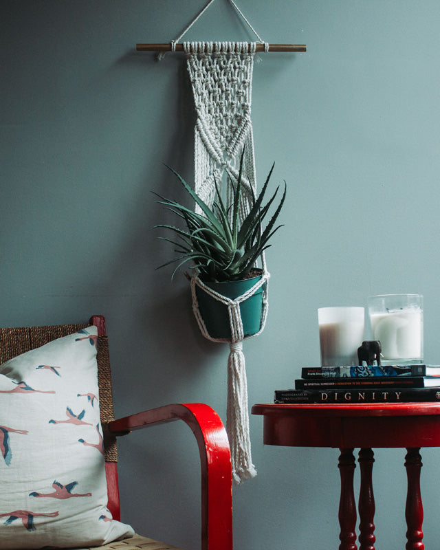 Mombacho Macrame Plant Holder | Natural White - Sassera