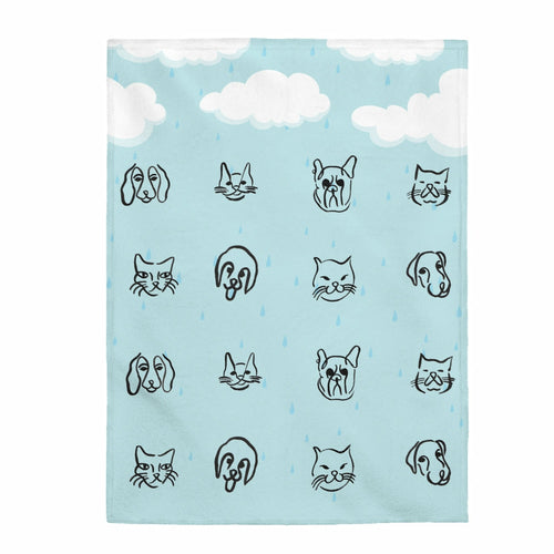 It's Raining Cats and Dogs Plush Blanket - Sassera