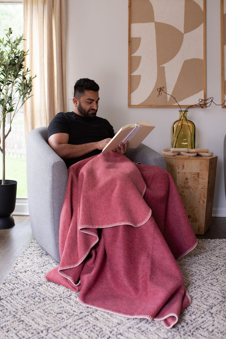 Descanso ALPACA BLEND Throw - Dusty Red - Sassera