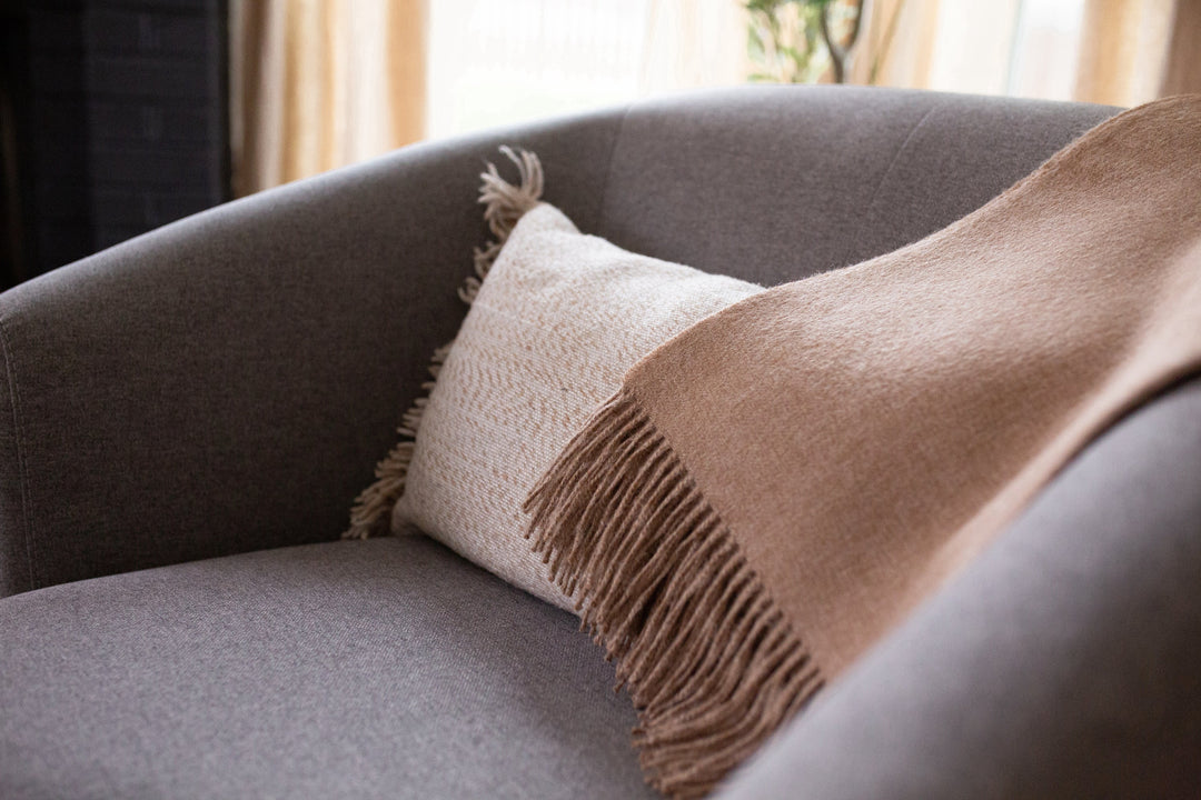 Encanto Alpaca Throw - Sandy Beige - Sassera