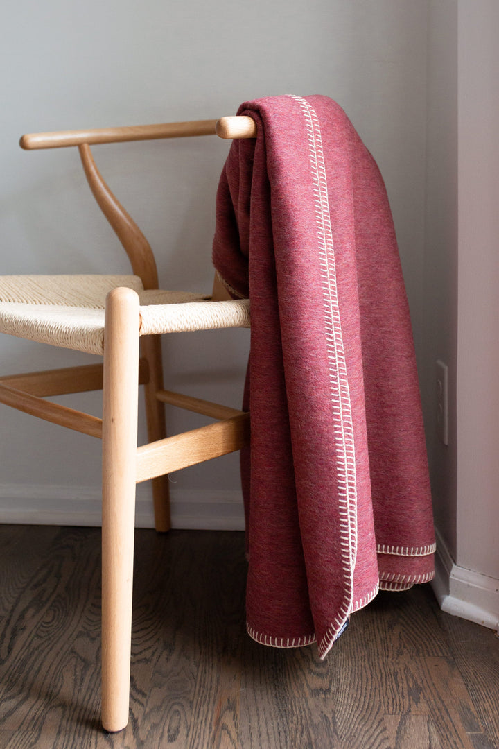 Descanso ALPACA BLEND Throw - Dusty Red - Sassera