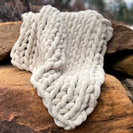INFINITE CHUNKY KNIT BLANKET | MINKY | CUDDLE - SAND - Sassera