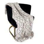 Plutus Brown Beige Diamond Faux Fur Luxury Throw Blanket - Sassera
