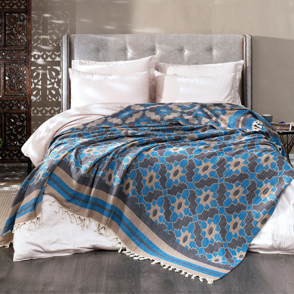 Leyla Soft Cotton Jacquard Bedspread - Sassera