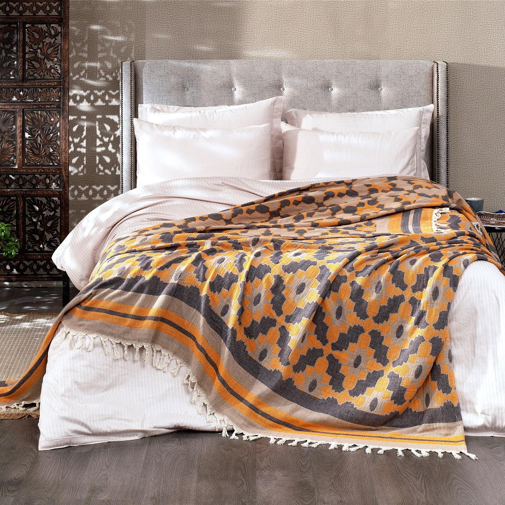 Leyla Soft Cotton Jacquard Bedspread - Sassera