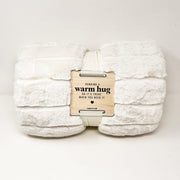 Faux Fur Blanket with Warm Hug Wooden Tag - Sassera