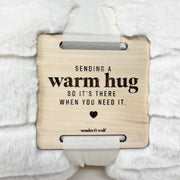 Faux Fur Blanket with Warm Hug Wooden Tag - Sassera