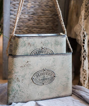 Flower Planter Flat Hanging Metal Planter - Sassera