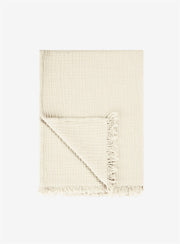 Cotton Throw Blanket | Beige Couch Blanket l Boho Throw Blanket - Sassera