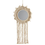Bohemian Style Hanging Mirror | Wall Hanging Macrame Decor | 12.2
