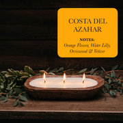 3-Wick Dough Bowl Soy Candle - Costa Del Ahazar - Sassera