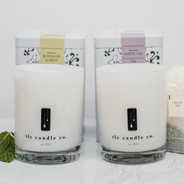 "Spa Day" Rosemary and Mint and White Tea Luxury 2-Wick Soy Candle Gift Sets - Sassera